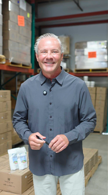 Rick Thornton in the BioPharma Scientific warehouse