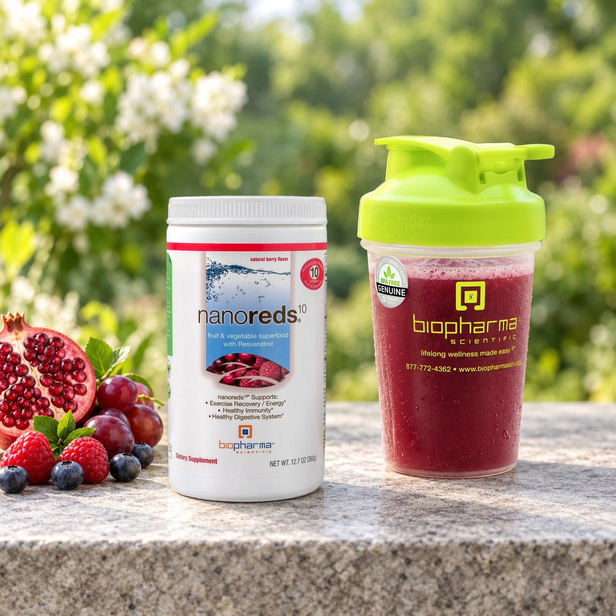 NanoReds Natural Berry tub in a fresh morning still life