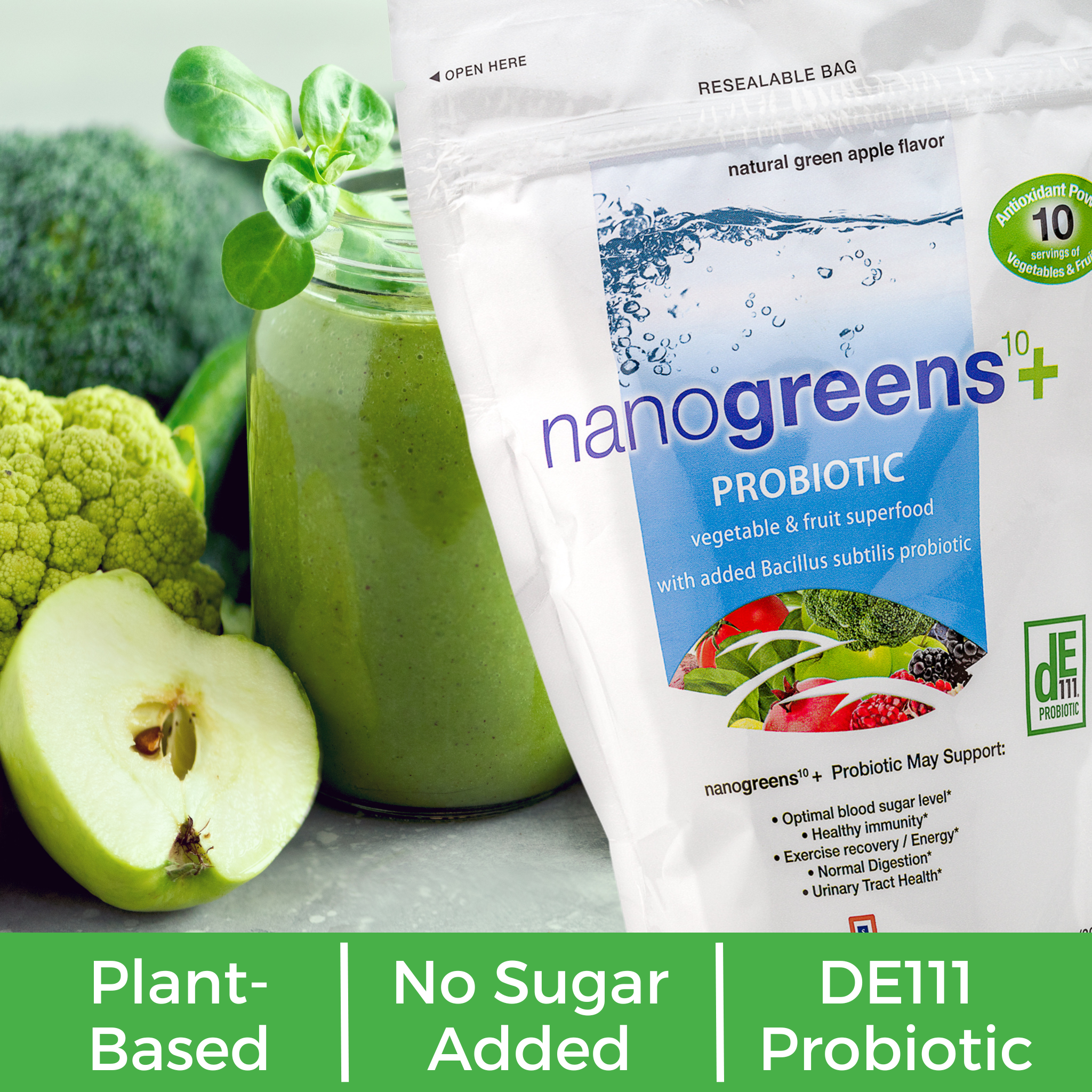 nanogreens+ probiotic green apple benefits