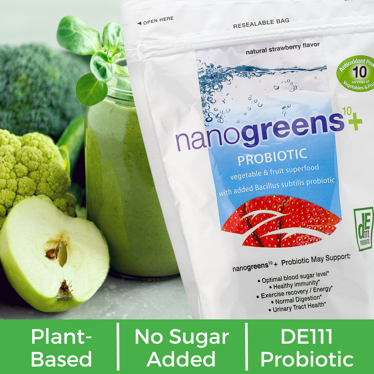 nanogreens+ probiotic: strawberry biopharmasci
