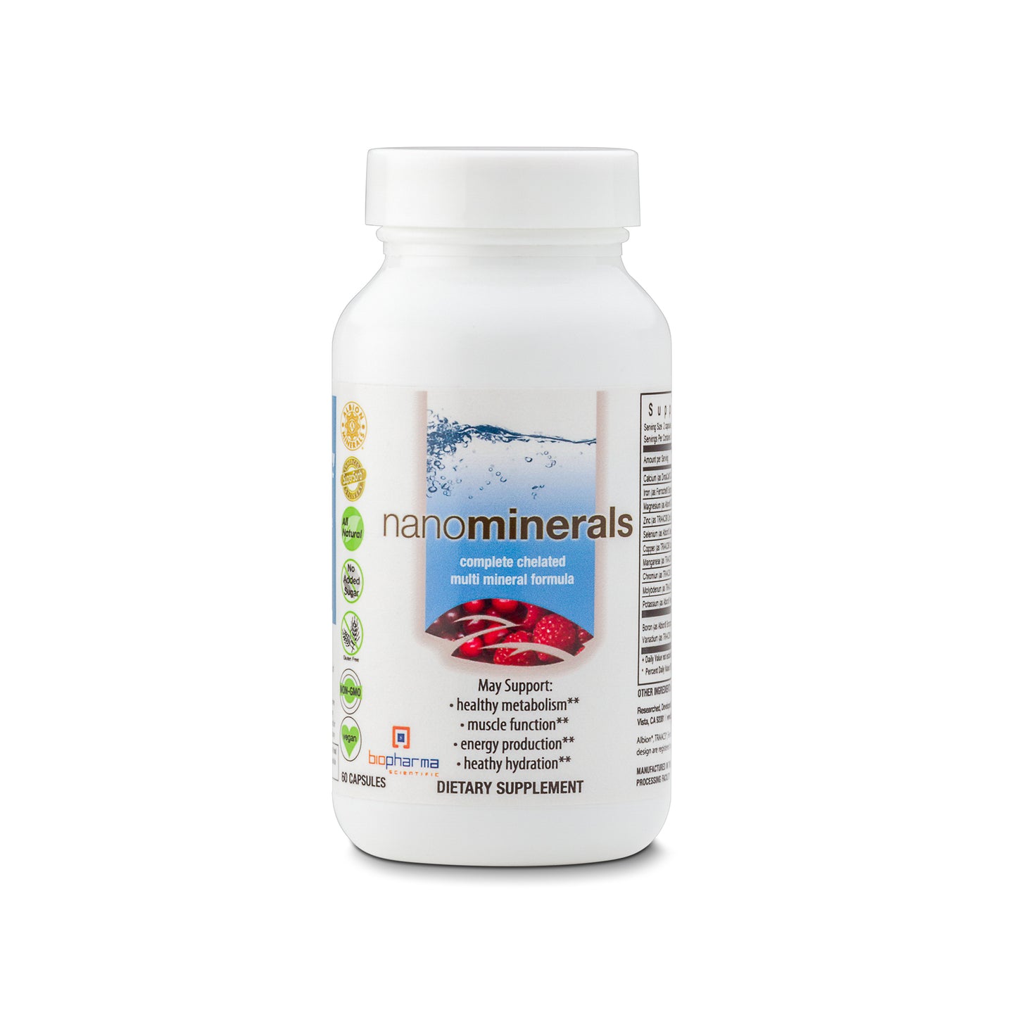 nanominerals complete chelated multi mineral supplement capsule - front side