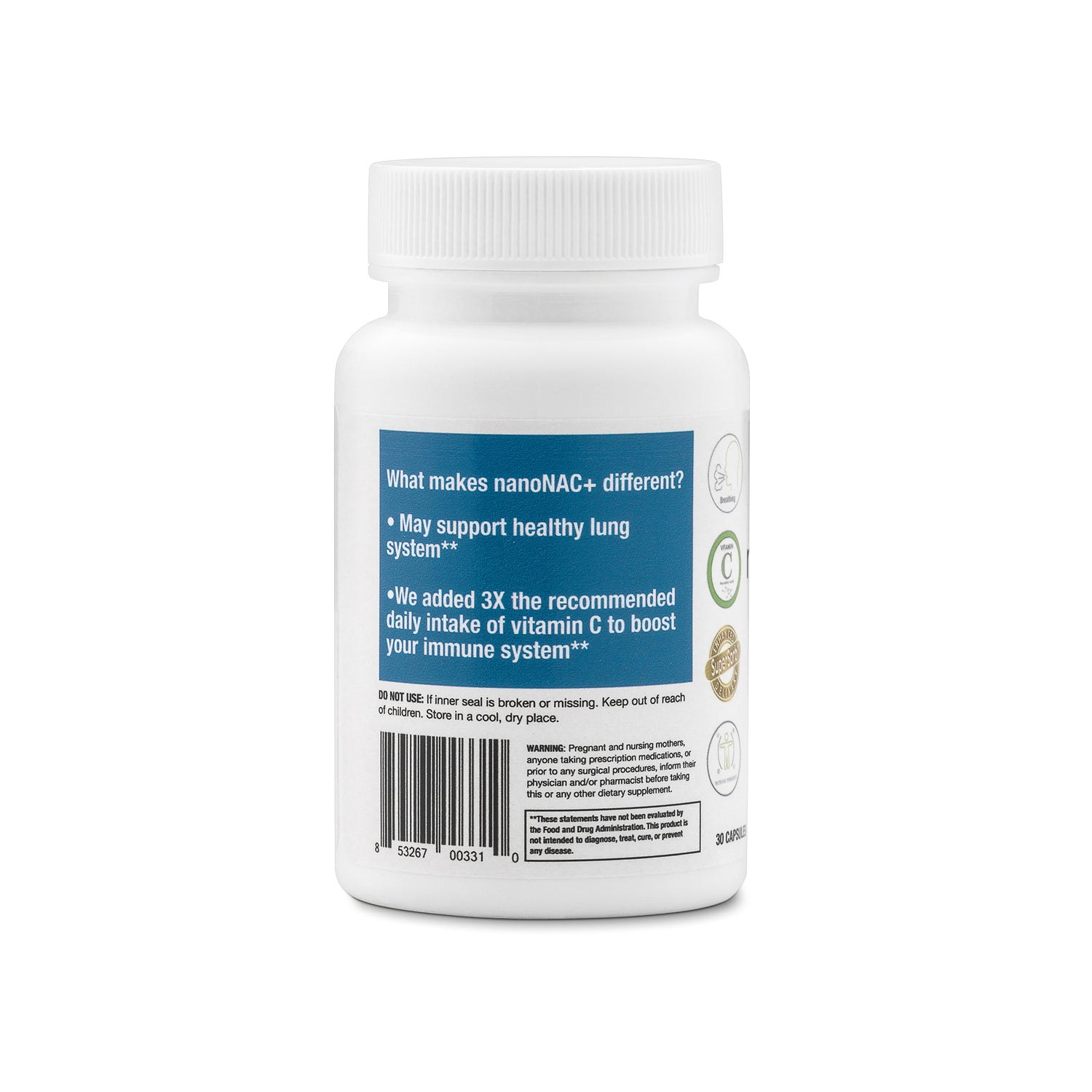 nanoNAC+ NAC n-acetyl-l-cysteine with vitamin c immunity supplement capsule - health benefits