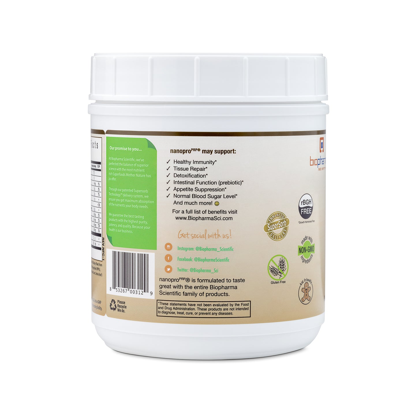 nanopro immune chocolate protein powder supplement with detox and recovery superfood - health benefits