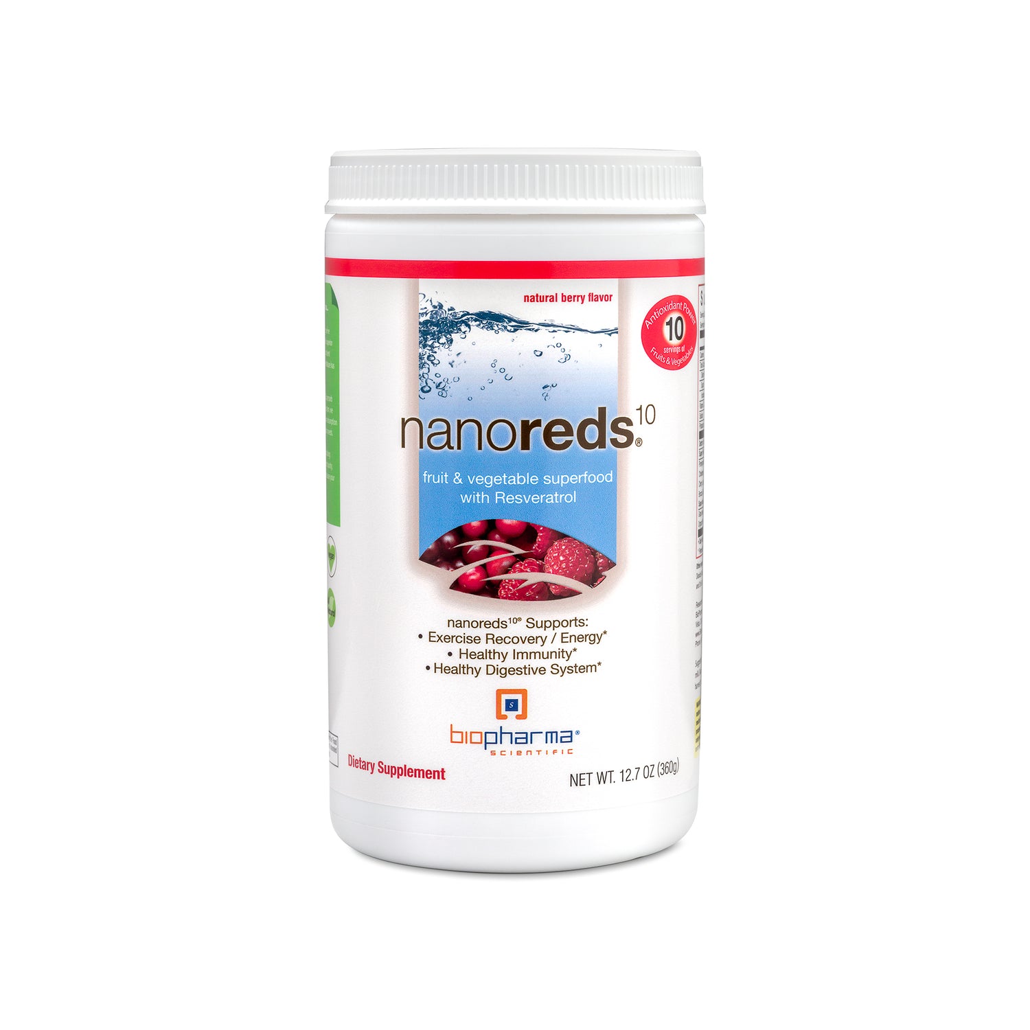 nanored natural reds fruit and vegetable superfood with resveratrol - front side